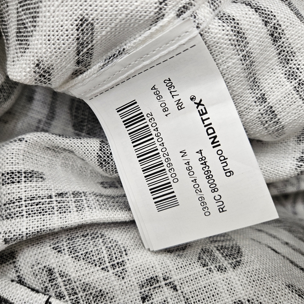 New Zara Men's Geometric Print Shirt Black White 0399/064 - Picture 7 of 9